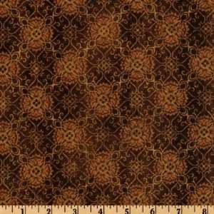  44 Wide Urban Cosmos Damask Antique Chocolate Fabric By 