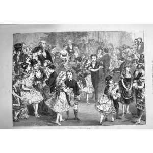   Juvenile Children Ball Mansion House Dancing Scene