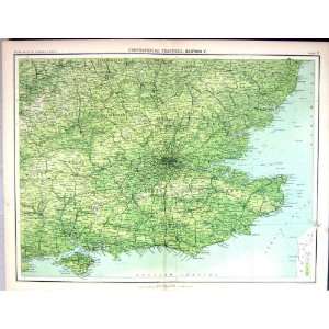   Bartholomew Map England 1891 London Kent Isle Wight: Home & Kitchen