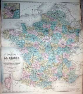 1856 Levasseur ILLUSTRATED ATLAS OF FRANCE Vignettes  