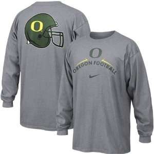  Nike Oregon Ducks Ash Practice Long Sleeve T shirt: Sports 