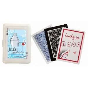 Wedding Favors Blue Martini Theme Personalized Playing Card Favors 