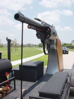Custom Made STEEL BBQ Gun shaped Smoker Pit with Trailer 7H x 13L 