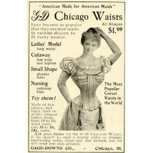  1899 Ad Gage Downs Chicago Waist Corsets Victorian Fashion 