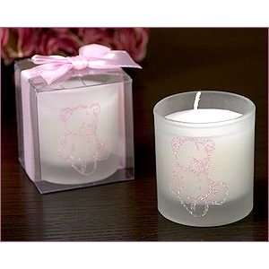    Pink Bear Glitter Candle   Wedding Party Favors