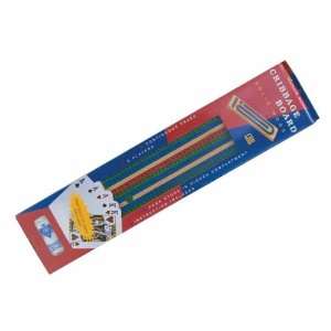 Color Track, Solid Wood Cribbage Board with Playing Cards Set 