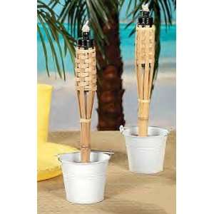  Pack Of 2 Bamboo Decor Tiki Torches   Luau Party 11 Toys 