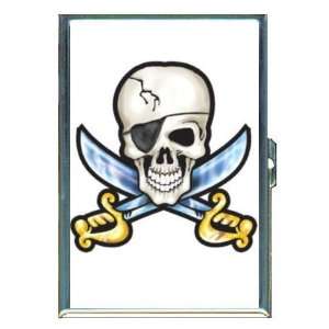 Skull Pirate Swords Tattoo ID Holder, Cigarette Case or Wallet: MADE 