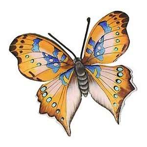     Blue Butterfly Design   Painted Metal Home Décor