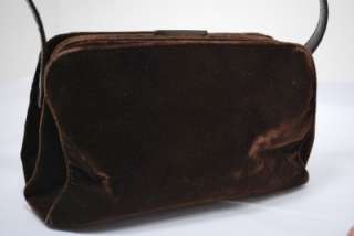   MILANO Borsa In Tessuto Rettile Brown Velvet Handbag/Shoulder Italy