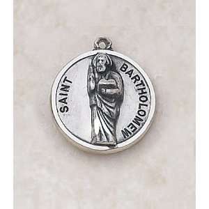   Bartholomew Saint Medal Catholic Pendant Necklace Jewelry: Jewelry