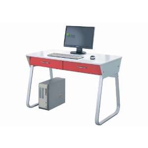  Lonshine 0.2 Inch Tempered Glass Computer Desk with Steel 