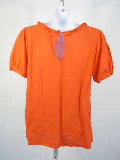 you are bidding on a ric rac orange ruffle short sleeve blouse top 