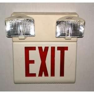   Red LED Exit Sign Emergency Light Combo with Battery: Home Improvement