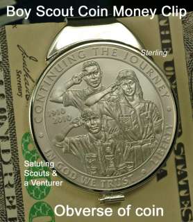 New Sterling Silver Boy Scouts Dollar Coin Money Clip  