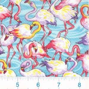  45 Wide Flamingo Flock Fabric By The Yard Arts, Crafts 