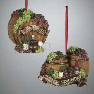   Inch Resin 3D Wine Barrel Ornament, Set of 2: Home & Kitchen