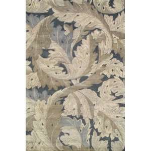   Teal Blue Leaves Contemporary 96 x 136 Rug (AQ 03): Home & Kitchen