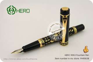 HERO 9063 Fountain Pen Lacquered Black Famous Painting  
