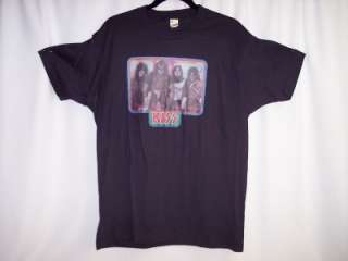 VTG KISS Black T shirt X Large 1977 Color Image  