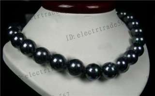 18AAA 12mm southsea black shell pearl pearl necklace  