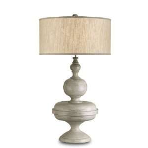  Currey and Company 6699 Antique Dove Village 1 Light Wood Table 