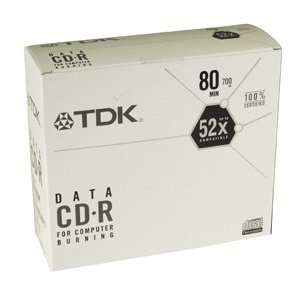  TDK 10 Pack Disc, CD R 80 min, Branded, Slim Jewel, 52X 