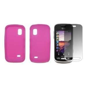  Hot Pink Soft Silicone Gel Skin Cover Case + LCD Screen 
