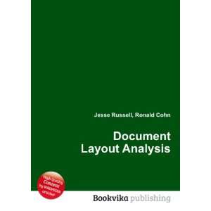  Document Layout Analysis Ronald Cohn Jesse Russell Books