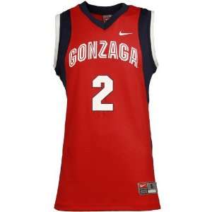  Nike Gonzaga Bulldogs #2 Red Alternate Replica Basketball 
