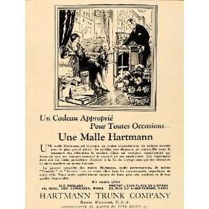 1929 French Ad Hartmann Trunk Company Malle Racine WI   Original Print 