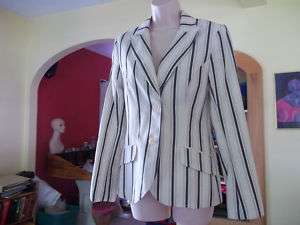 100% cotton jacket, Linen w/navy/lined! Nice! 8  