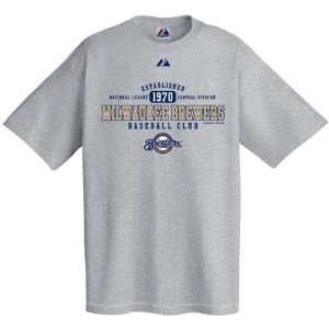  Milwaukee Brewers Grey On Deck T Shirt