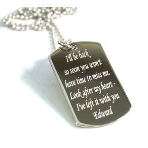   Twilight Remember Me, Message, Quote, Love Dog Tag Necklace: Jewelry