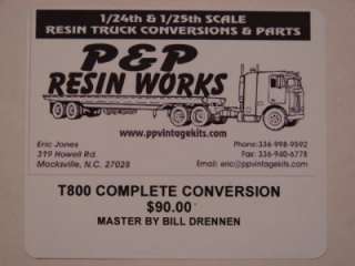 RESIN KENWORTH T800 & B MODEL CAB COMP CONVERSION 1/25  