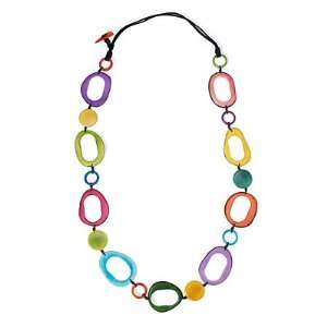  Multi Color Open Circle Tagua Necklace: Home & Kitchen