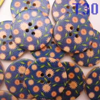 30 500pcs Mix Pattern Wood Buttons 30mm Craft Sewing T16 T30 m  