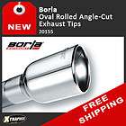 Borla Single Oval Rolled Angle Cut Polished Stainless Steel Exhaust 