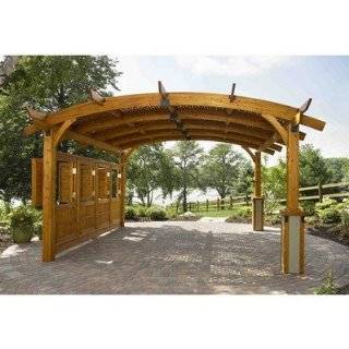 Sonoma Arched Douglas Fir Wood Pergola in Redwood Stain