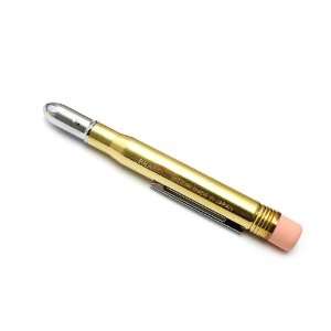  Midori Brass Bullet Pencil Holder   Gold