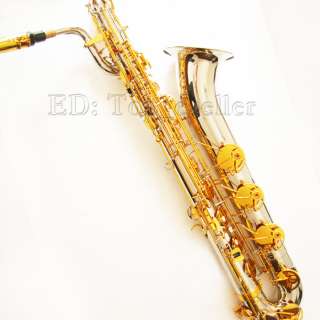Professional Gold Silver Baritone Saxophone New,Case  