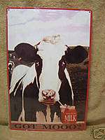 Got Mooo? Cow Milk Tin Metal Sign Decor  