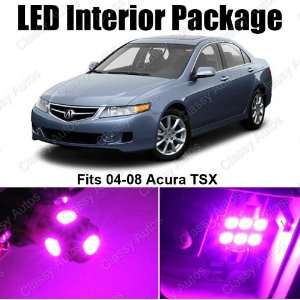  Acura TSX PINK Interior LED Package (6 Pieces): Automotive