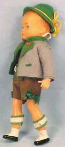 Beautiful Vintage BAVARIAN BOY CELLULOID DOLL by GURA in OB