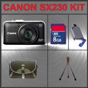 Canon Powershot SX230 HS Digital Camera (Black) Huge Accessories 