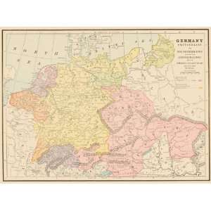  Cram 1899 Map of Germany & Switzerland During the 30 Years 