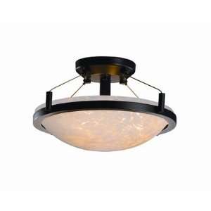 Ring Fusion 14 Round Semi Flush Mount Shade Color Opal, Metal Finish 