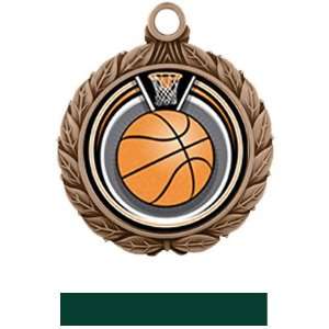 Basketball Eclipse Insert Medal M 8501 BRONZE MEDAL / HUNTER RIBBON 2 