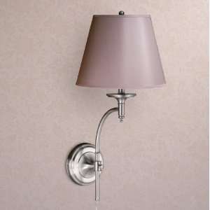   Candle Wall Sconce, Nickel, Mauve Silk Shade, B9126: Home Improvement
