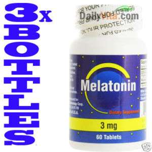 Bottles Melatonin 3 MG 60 Tablets Sleep Aid FREE SHIP  